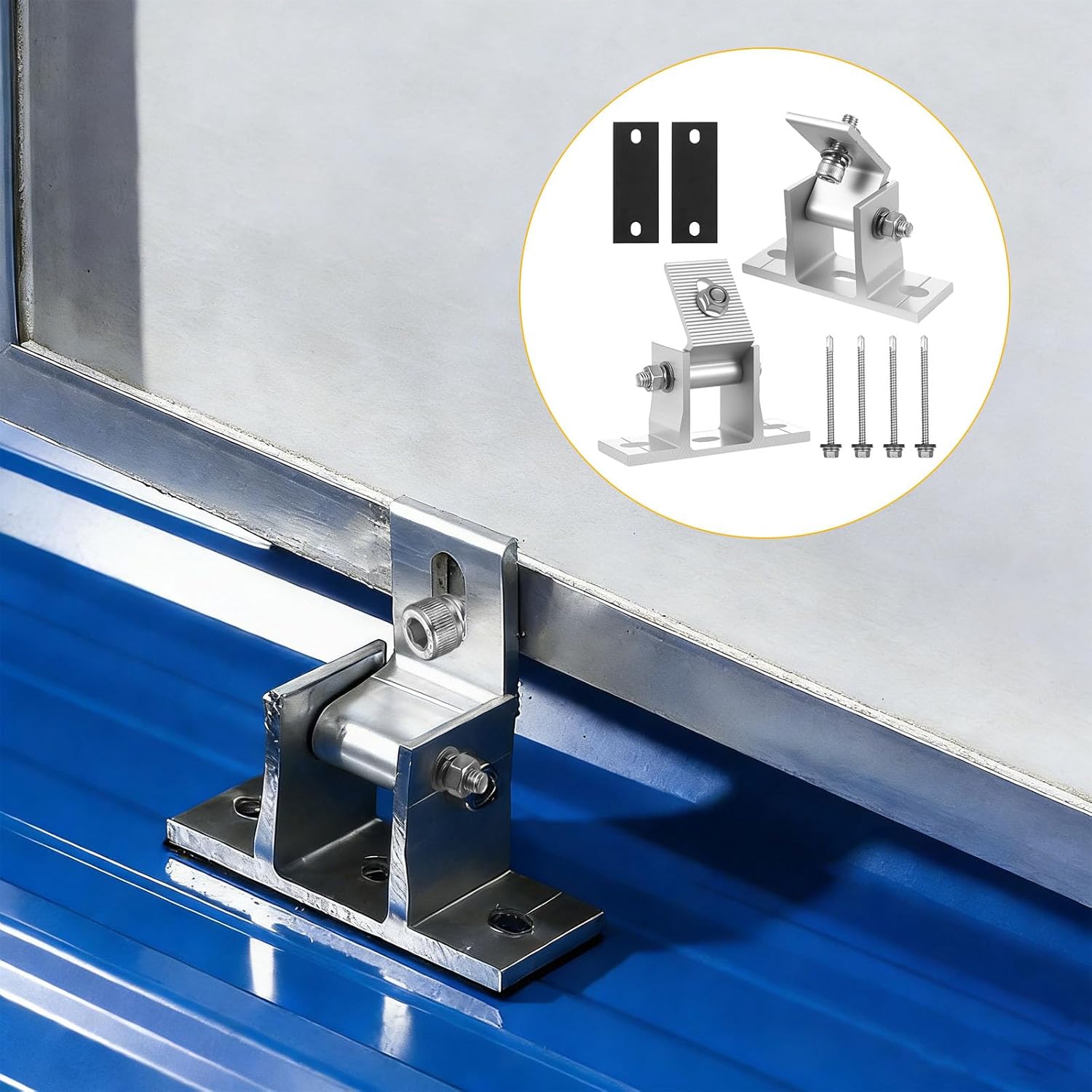 2 soportes paneles solares ajustables 10-60° montaje vehículos recreativos | Soportes regulables con accesorios, aptos para paneles y módulos solares de vehículos recreativos - Imagen 7
