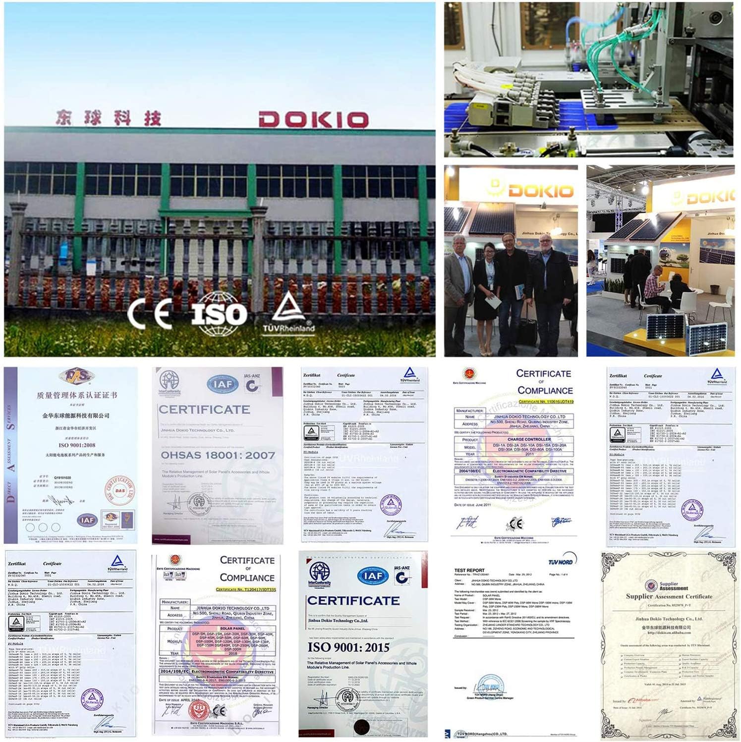 DOKIO Panel Solar 100W 12V Monocristalino Alta Eficiencia Robusto | Ideal para Autocaravana, Vivienda de Jardín, Barco, Casa, Camping - Imagen 9