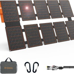 FlexSolar Panel Solar 100W，Módulo Solar Plegable para Generadores Solares Portátiles Cargador Solar Plegable para Pequeños Generadores,Fuente de Alimentación móvil, PC
