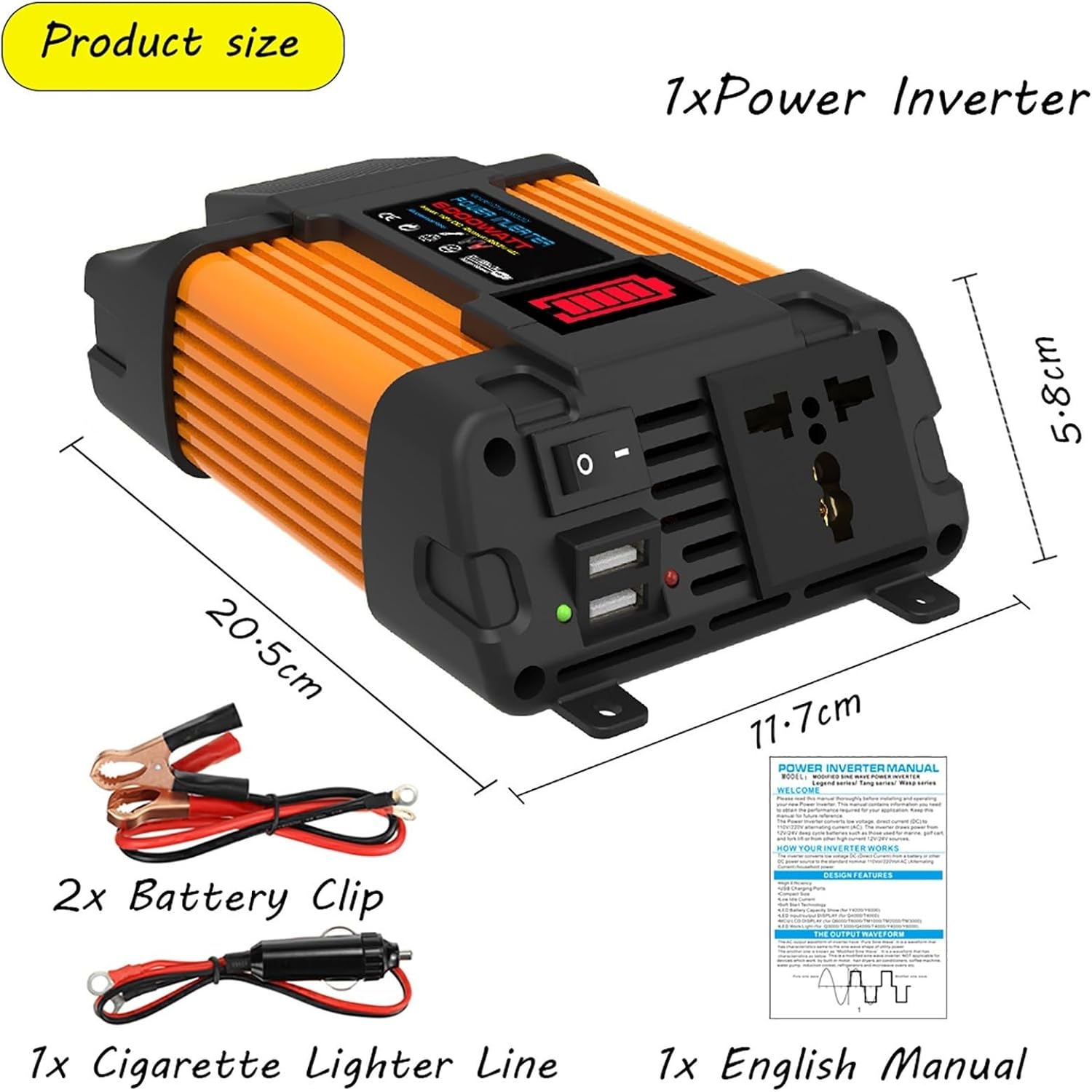 4000W 6000W Kit Completo De Inversor Solar Con Controlador De 50A Y Paneles Solares De 100W Sistema De Red Doméstica Para Sistemas De Generación De Energía Domésticos Y Exteriores(6000W,12V-220V) - Imagen 5